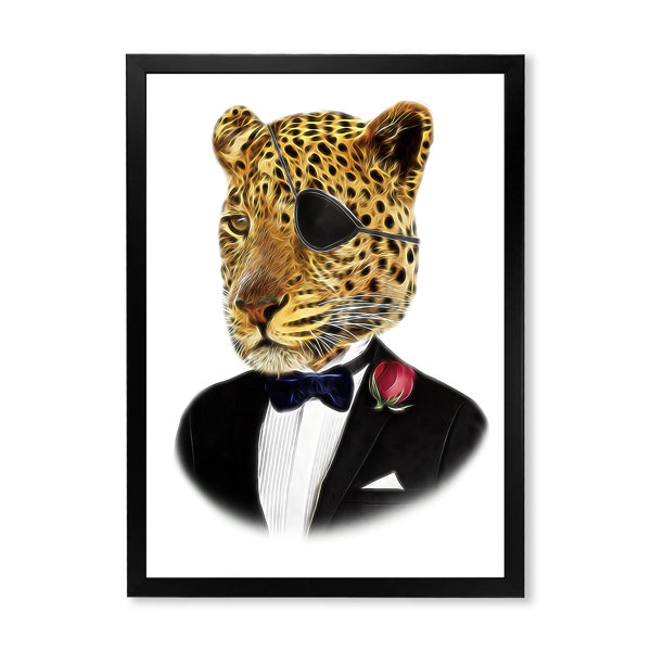 Trinx Hipster Stylish Leopard Head Framed On Canvas Print Wayfair